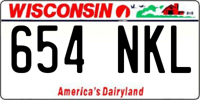 WI license plate 654NKL
