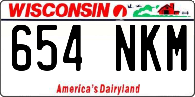 WI license plate 654NKM