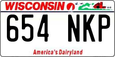 WI license plate 654NKP