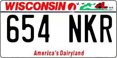 WI license plate 654NKR