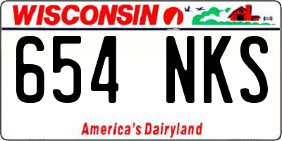 WI license plate 654NKS