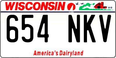 WI license plate 654NKV