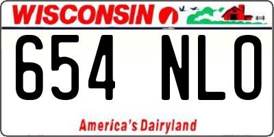 WI license plate 654NLO