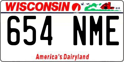 WI license plate 654NME