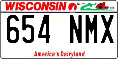 WI license plate 654NMX