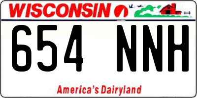 WI license plate 654NNH