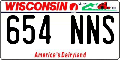 WI license plate 654NNS