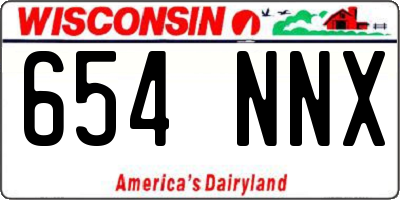 WI license plate 654NNX