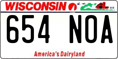 WI license plate 654NOA