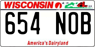 WI license plate 654NOB