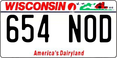 WI license plate 654NOD