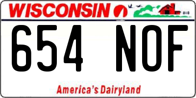 WI license plate 654NOF