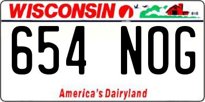 WI license plate 654NOG
