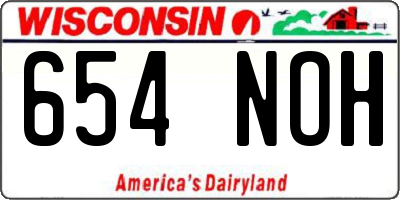 WI license plate 654NOH