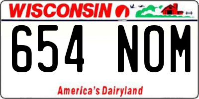 WI license plate 654NOM