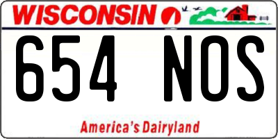 WI license plate 654NOS