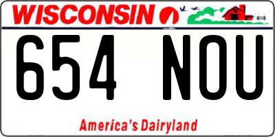 WI license plate 654NOU