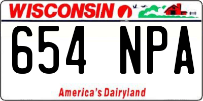 WI license plate 654NPA