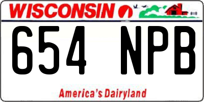 WI license plate 654NPB