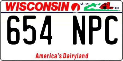 WI license plate 654NPC