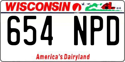 WI license plate 654NPD