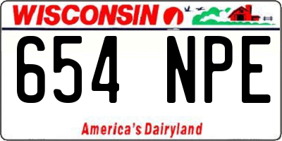 WI license plate 654NPE