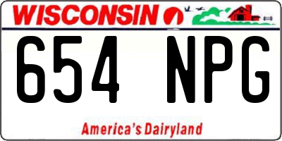 WI license plate 654NPG