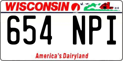 WI license plate 654NPI