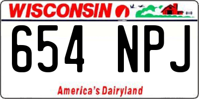 WI license plate 654NPJ