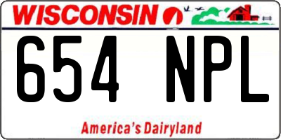 WI license plate 654NPL