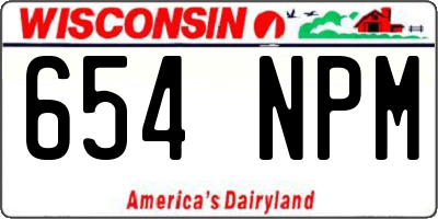 WI license plate 654NPM