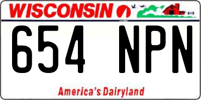 WI license plate 654NPN