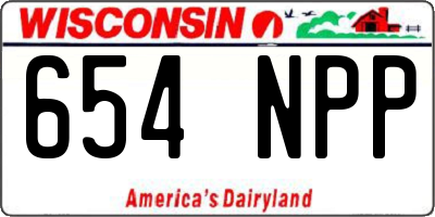 WI license plate 654NPP