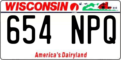 WI license plate 654NPQ