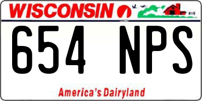 WI license plate 654NPS