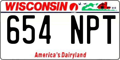 WI license plate 654NPT