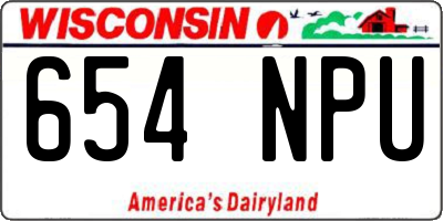 WI license plate 654NPU