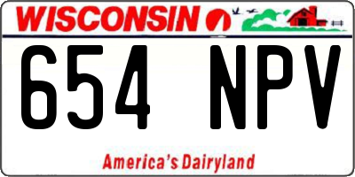 WI license plate 654NPV