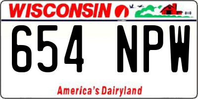 WI license plate 654NPW