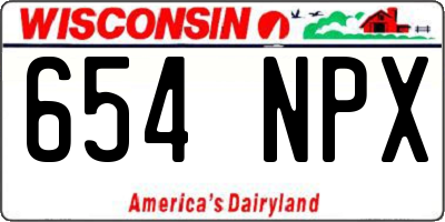 WI license plate 654NPX