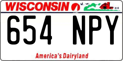 WI license plate 654NPY