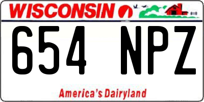 WI license plate 654NPZ