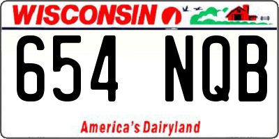 WI license plate 654NQB