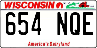 WI license plate 654NQE
