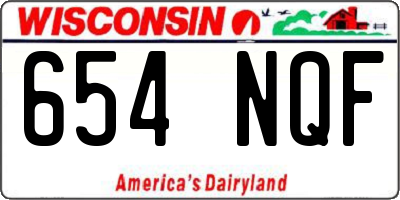 WI license plate 654NQF