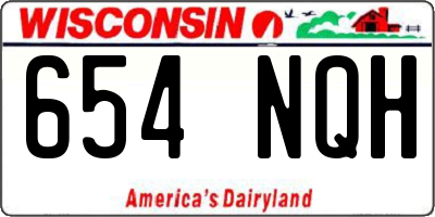 WI license plate 654NQH