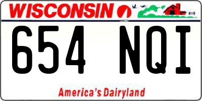 WI license plate 654NQI