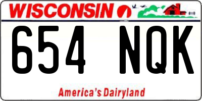WI license plate 654NQK
