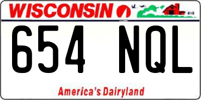 WI license plate 654NQL