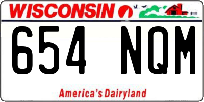 WI license plate 654NQM
